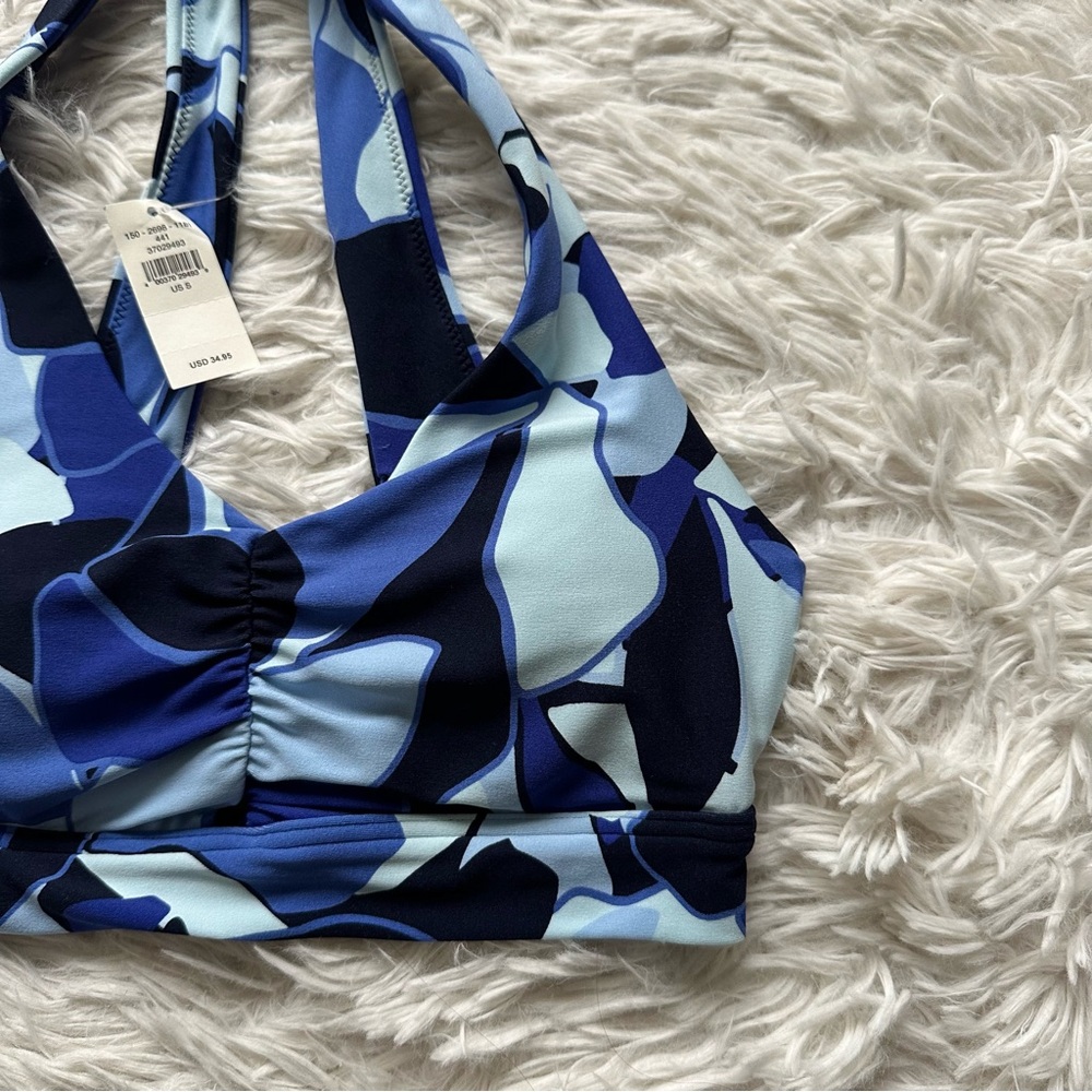 Offline By Aerie Blue Ruched Activewear Sports Bra Size S New With Tags - Picture 6 of 10